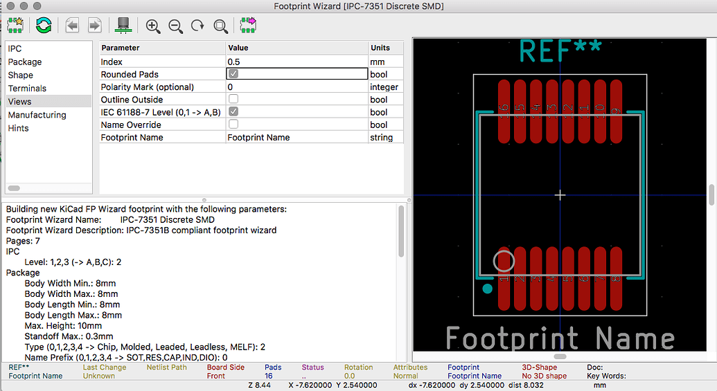 Footprint generator with pointhi module Software KiCad.info Forums