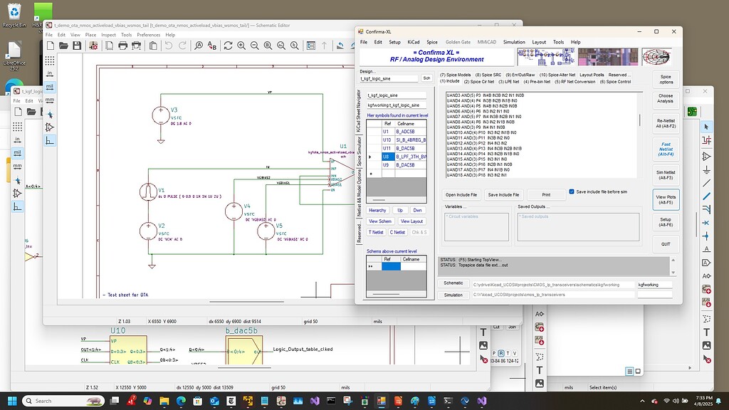 ConfirmaXL IC design system with Kicad schematic capture front end