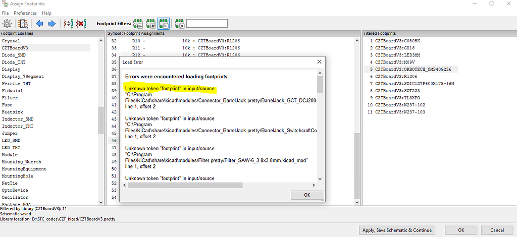Unknown token "footprint" in input/source error - Footprints - KiCad ...