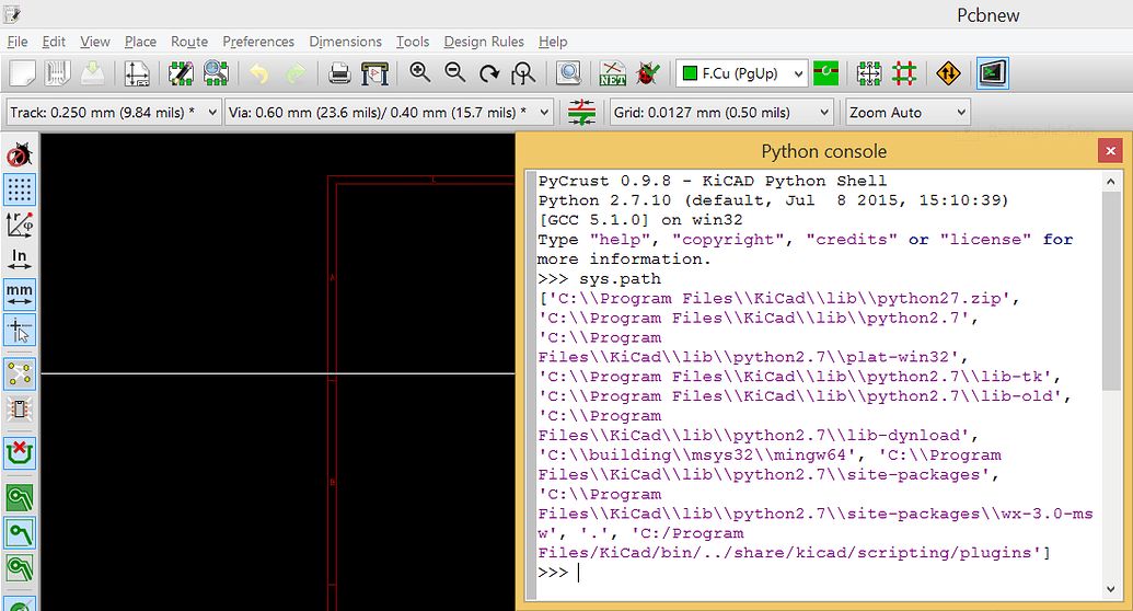 Kicad Scripting Console Heavy Wiring