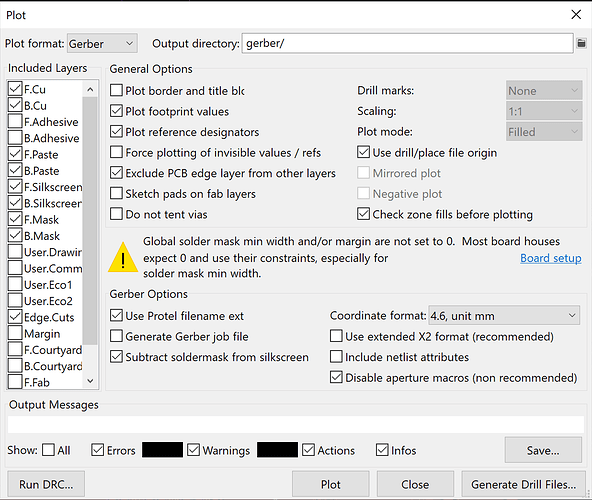 Nightly Kicad gerber files don't pass PCB manufacturer tests ...