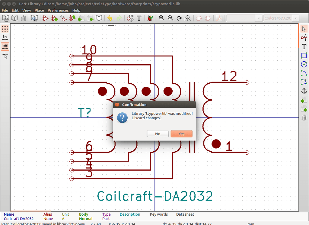 In library editor, changing pin numbers checkbox doesn't ...