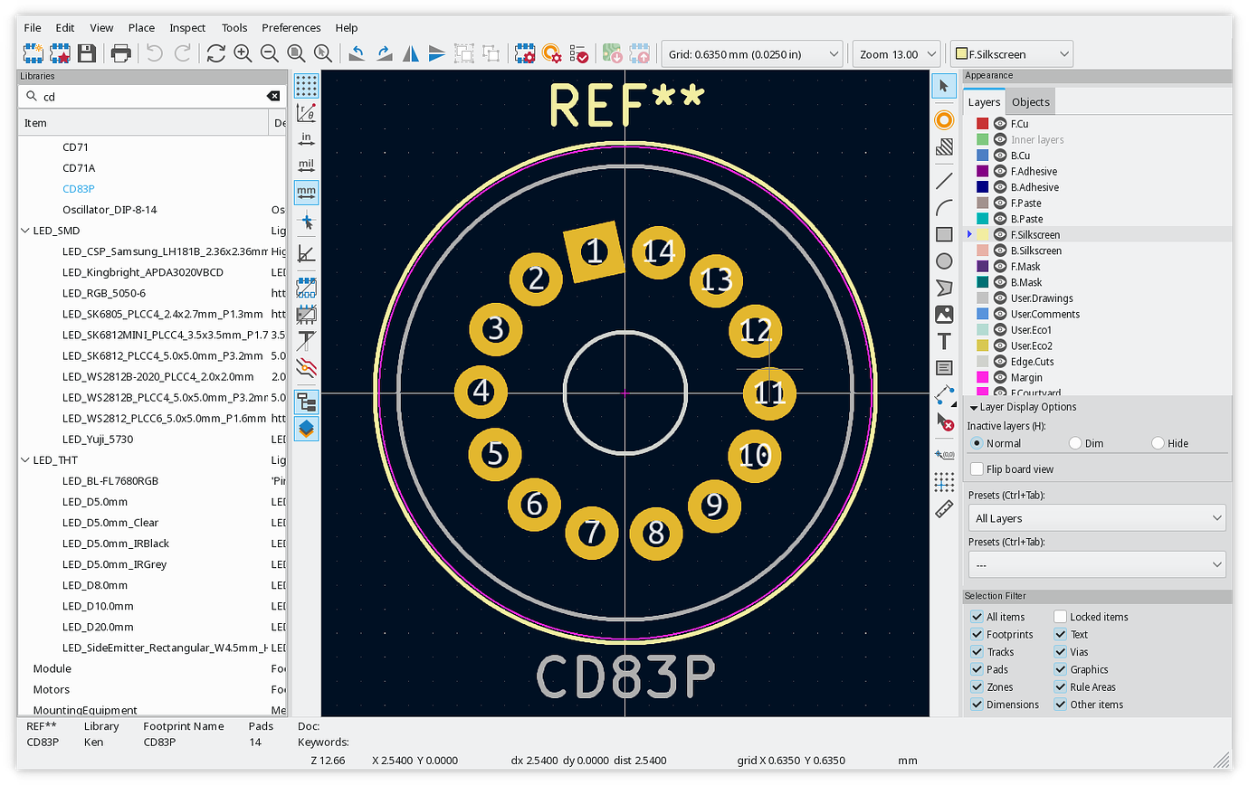 Footprint generator for 3x8 2.54mm (0.1in) pin header? Footprints