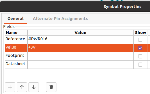 Symbol setting for 3V