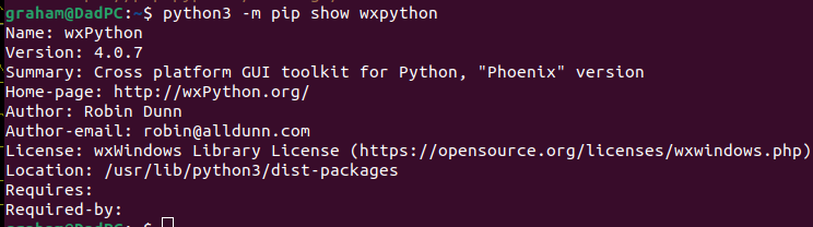 wxpython installed